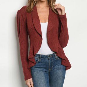 BURGUNDY CARDIGAN TOP